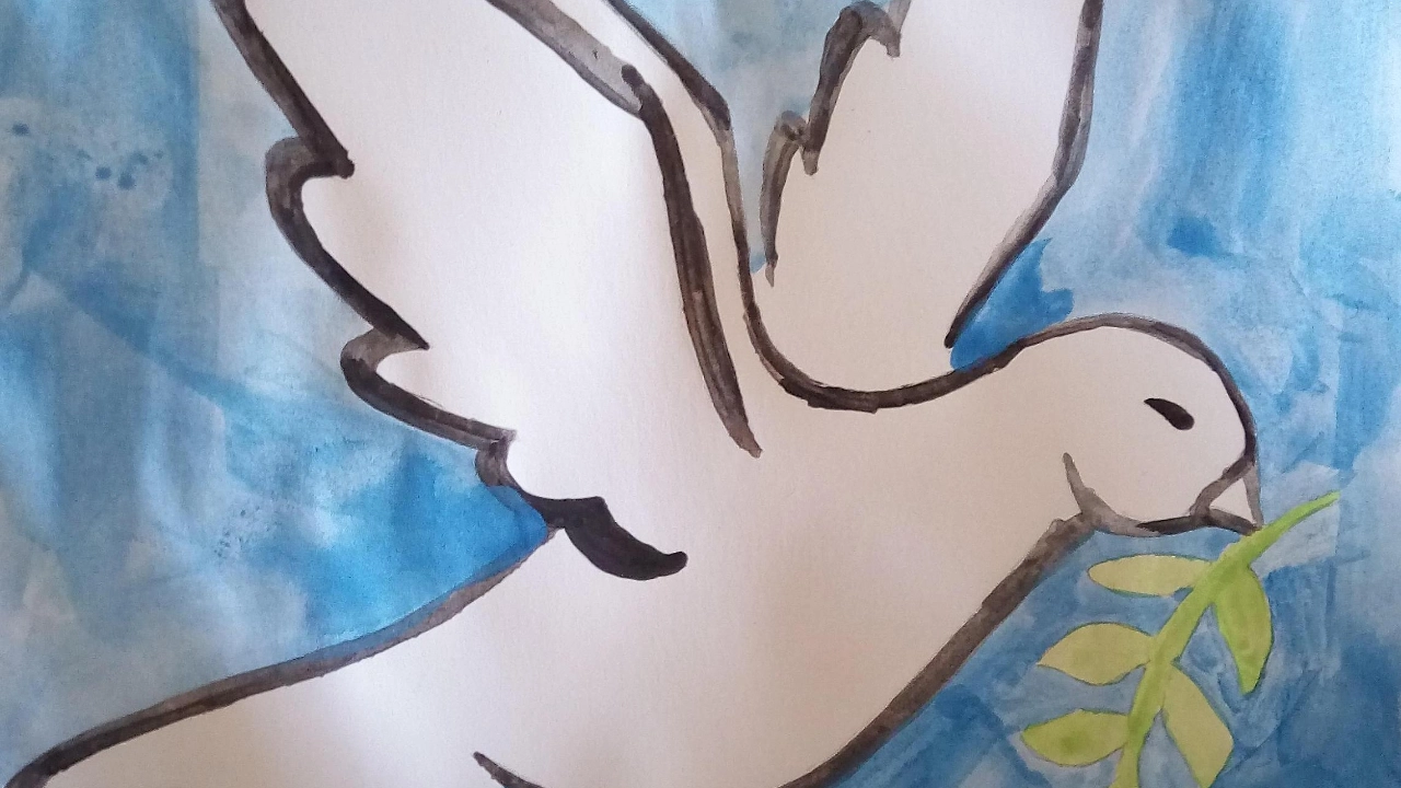 Friedenstaube - Wasserfarben