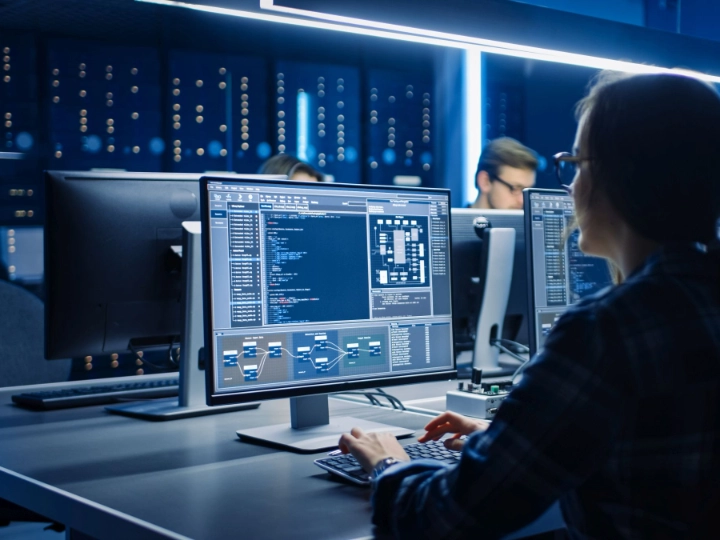 IT-Programmierer arbeiten am Desktop