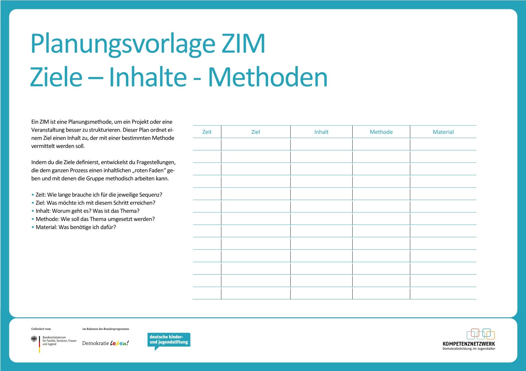 Planungsvorlage ZIM