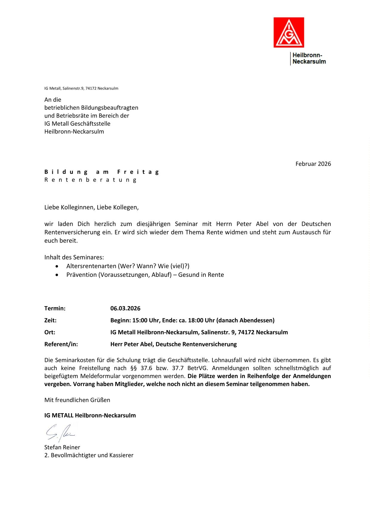 Bildung am Freitag 