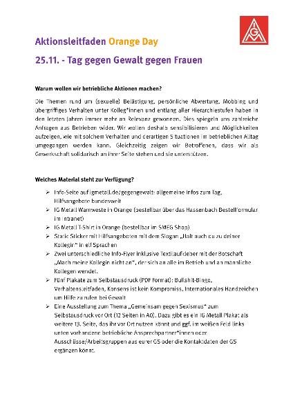 Aktionsleitfaden Orange Day